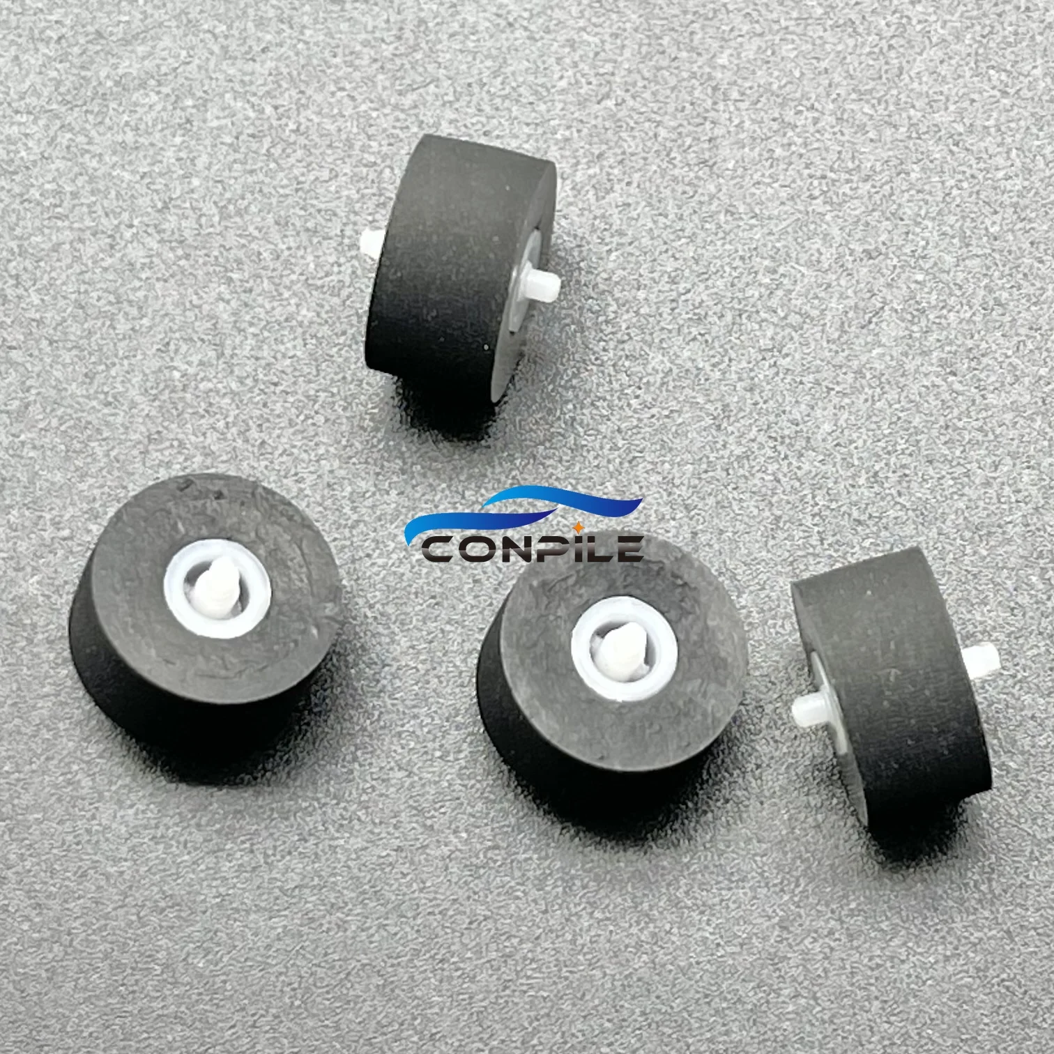 4pcs 12.5mm*6*1.5 with axis wheel belt pulley rubber audio pinch roller for cassette deck tape recorder Stereo player