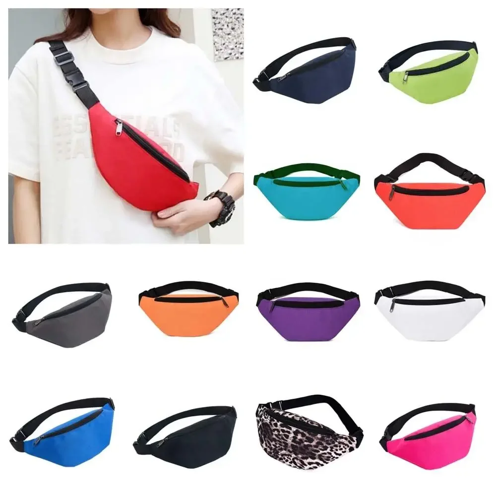 

Solid Color Waist Bag Women's Belt Bag Travel Men Bum Bags Waterproof Female Purse Ladies Belly Pouch for Phone Coins