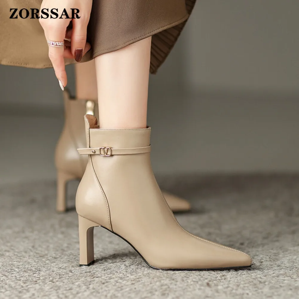 Vintage Pointed Toe Thin Heel Women Ankle Boots Sexy Stripper Party Shoes Female Elegant Stretch Slim Short Booties