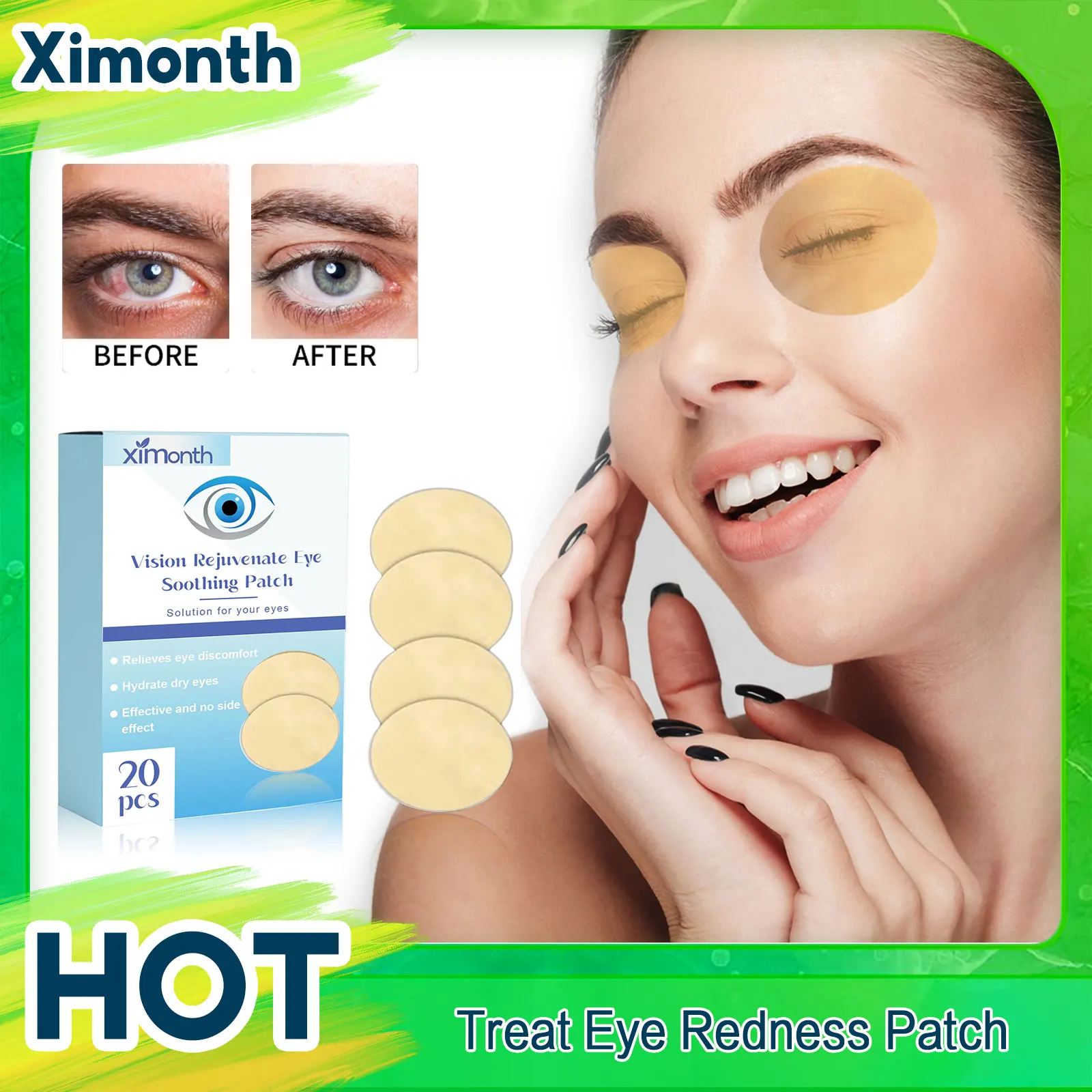 Red Eye Treatment Patch Improve Eyesight Myopia Cataract Treatment Relieve Eye Infection Anti Dry Blurred Vision Relief Sticker