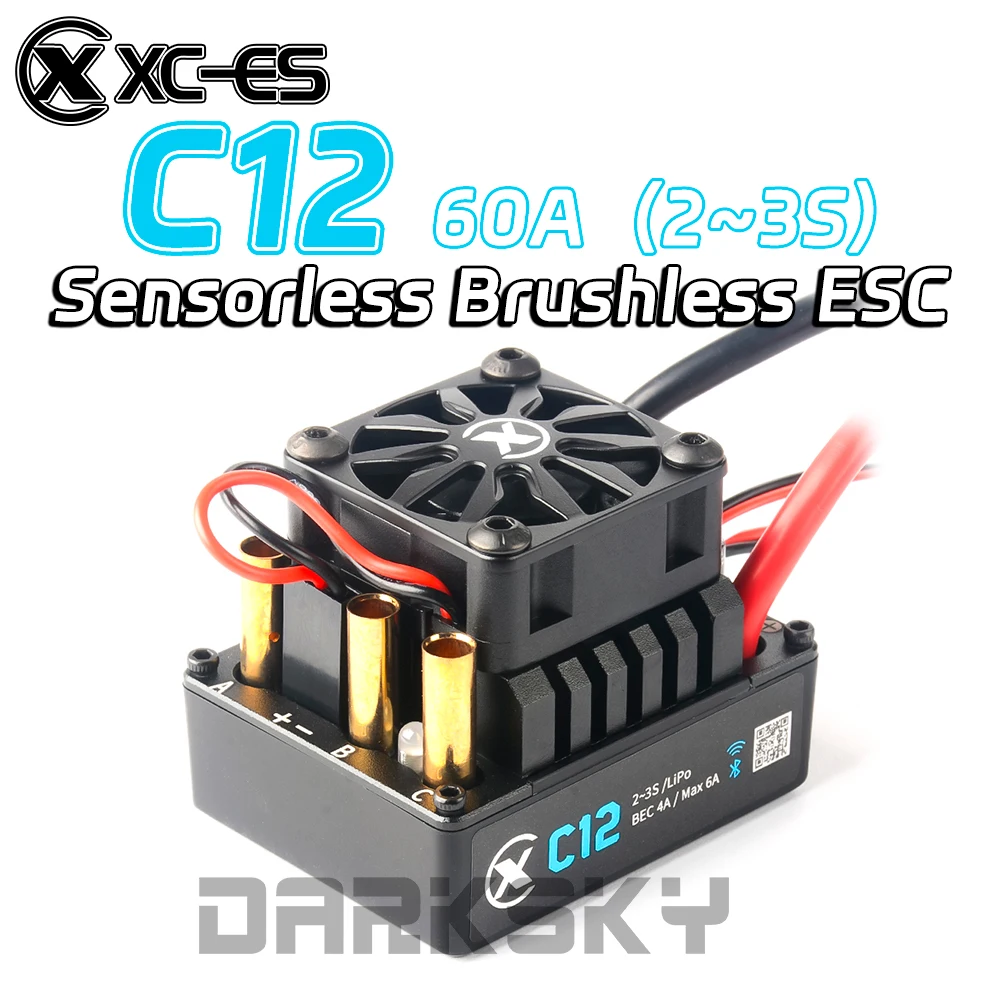 XC C12 60A Brushless ESC 2-3S LiPo Battery for 1/10 1/12 RC Model Car Truck Buggy On-Road Racing Accessories