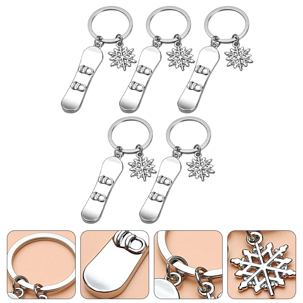 

Adorable Sled Pendant Snowboard Keychain Decorative Gift Ski Zinc Alloy Portable