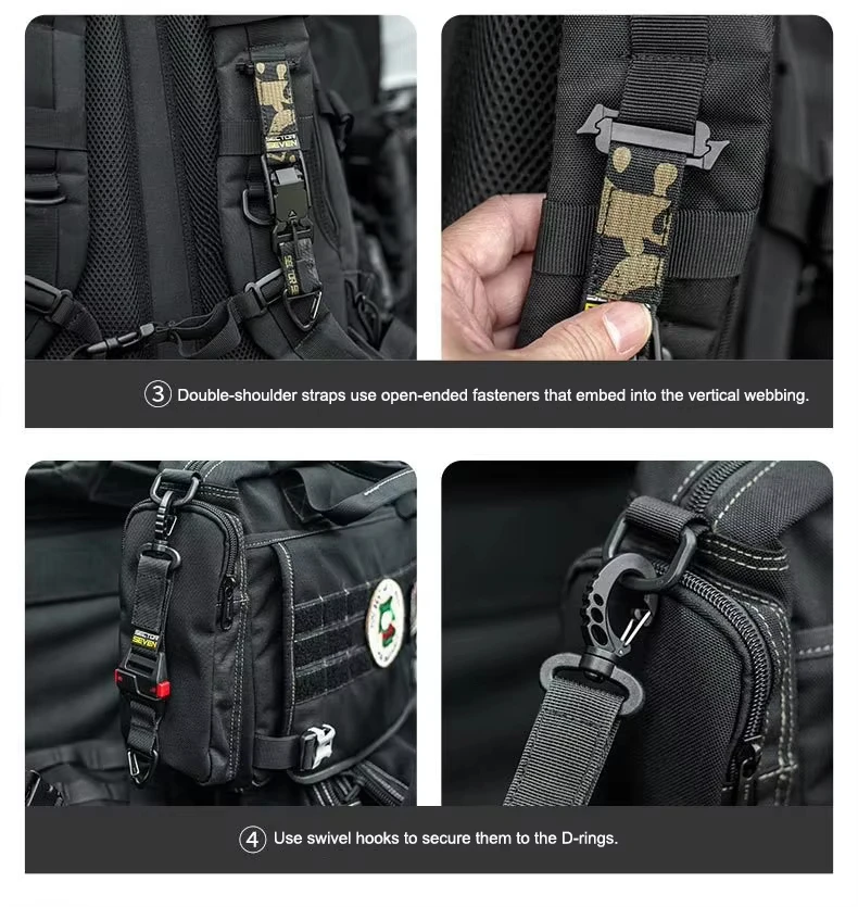 Taktische Dreieck-Schnellverschluss-Schnalle Einzelhaken EDC Schlüsselanhänger Mehrzweck-Outdoor-Camping-Überlebensgürtel Hängezubehör – Detail 8