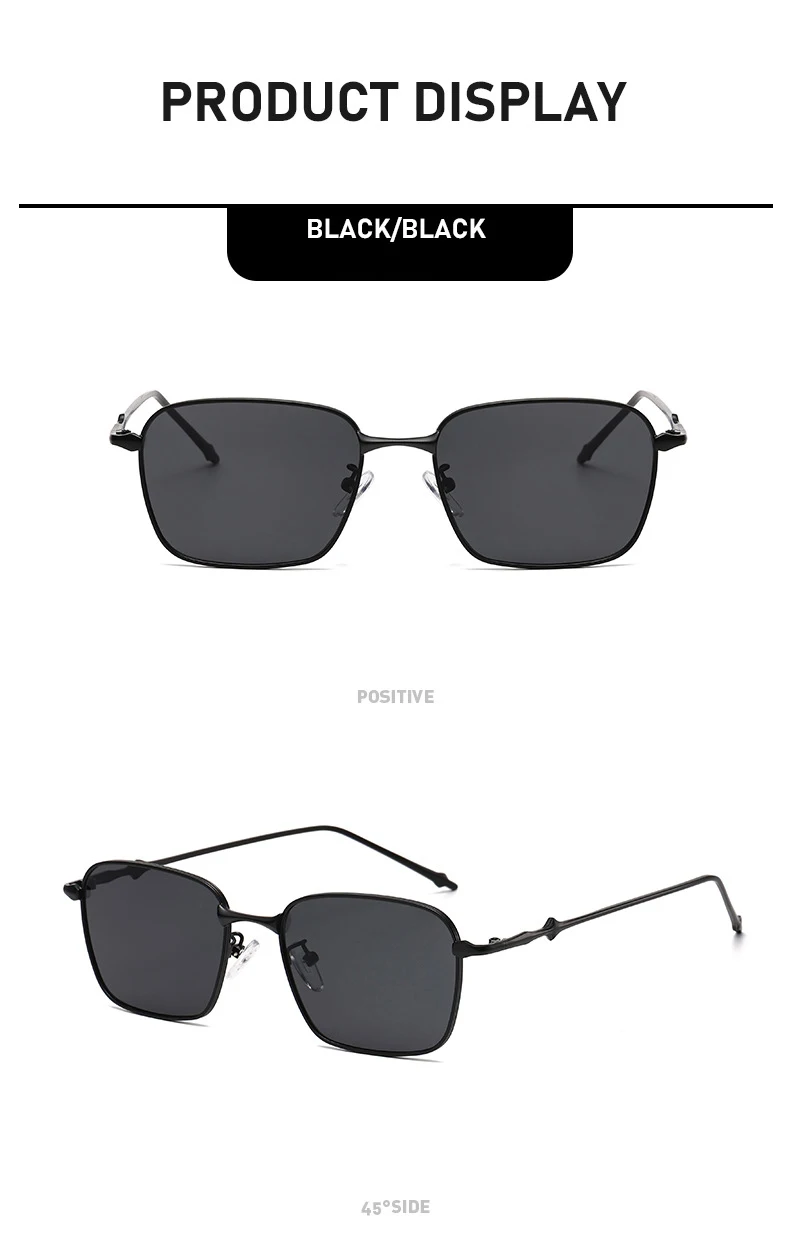 Raffinierte Sonnenbrille im reifen Stil mit dünnem Metallrahmen, quadratischem Design und Gesichtsverschlankung für einen trendigen, vielseitigen Stil 2184 – Detail 7
