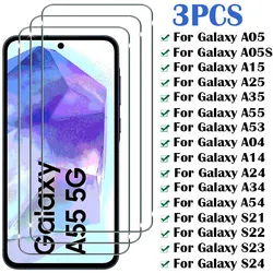 3 szt. Szkło ochronne do Samsung Galaxy A54 A14 A34 A24 A04 A55 A35 A25 A15 A05S ochraniacz ekranu do Samsung S22 S23 S24 Plus