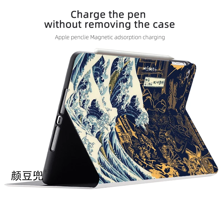 Ukiyoe a grande onda anime para ipad ar 4 5 mini 5 6 caso de luxo silicone para pro 12.9 11 para ipad 10th escudo pro13