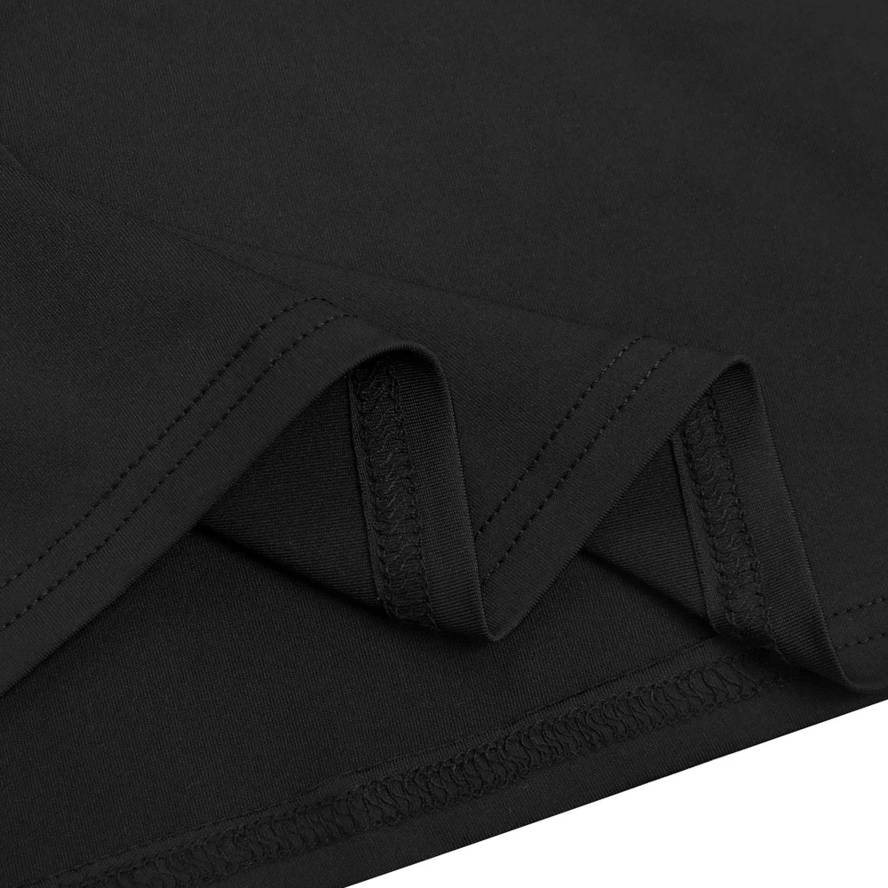JENYAGE Damen Bodycon-Minikleid mit tiefem V-Ausschnitt und langen Ärmeln, goldener Metallring-Ausschnitt, gerafftes Design, Nachtclub-Party, schmal, sexy, Abendkleid, Schwarz – Detail 8