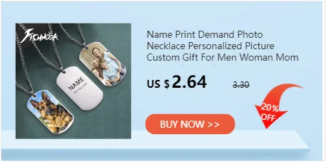 Print Photo Necklace Personalized Custom Gift For Men Woman Couple Family Father Chain Stainless Steel Memorial Souvenir Jewelry