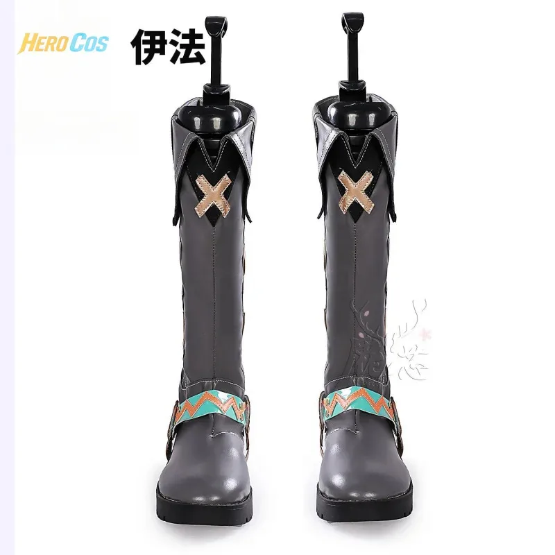 

asdh8@Game Genshin Impact Ifa Cosplay Boots Roleplay Shoes Footwear Halloween Party Costumes Accessory HERO CosCOSda@