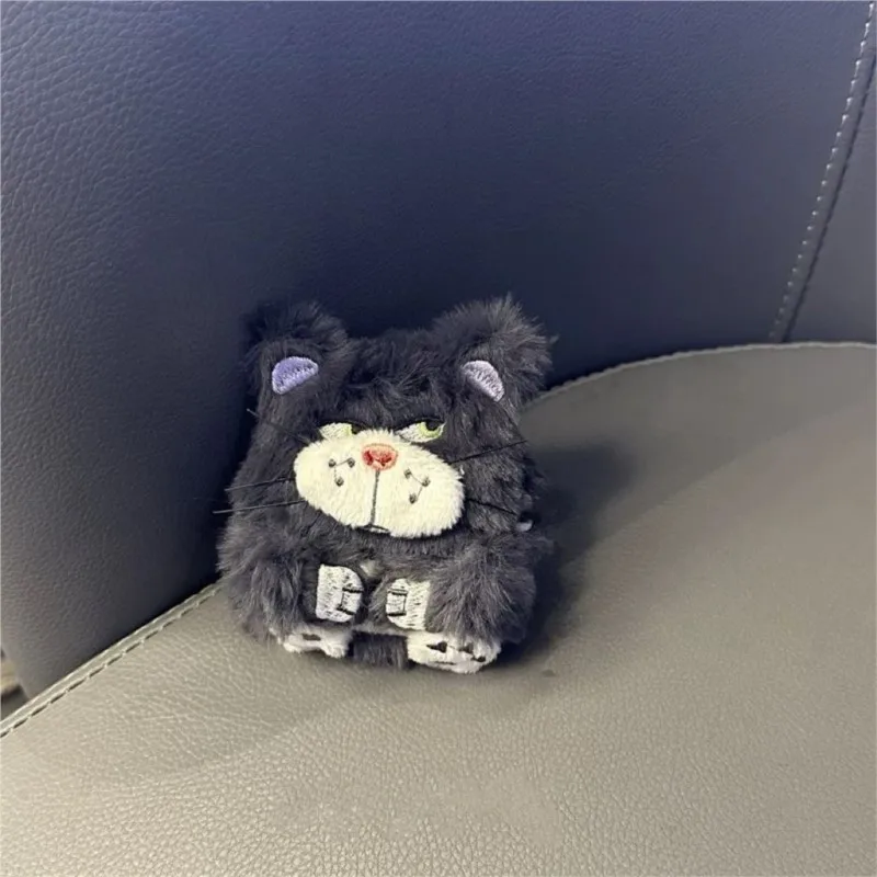 Grey Cat Fluffy Fur Earphone Case for Airpods Pro 2 3 4 Apple Bluetooth earphones Lovely Plush Cover