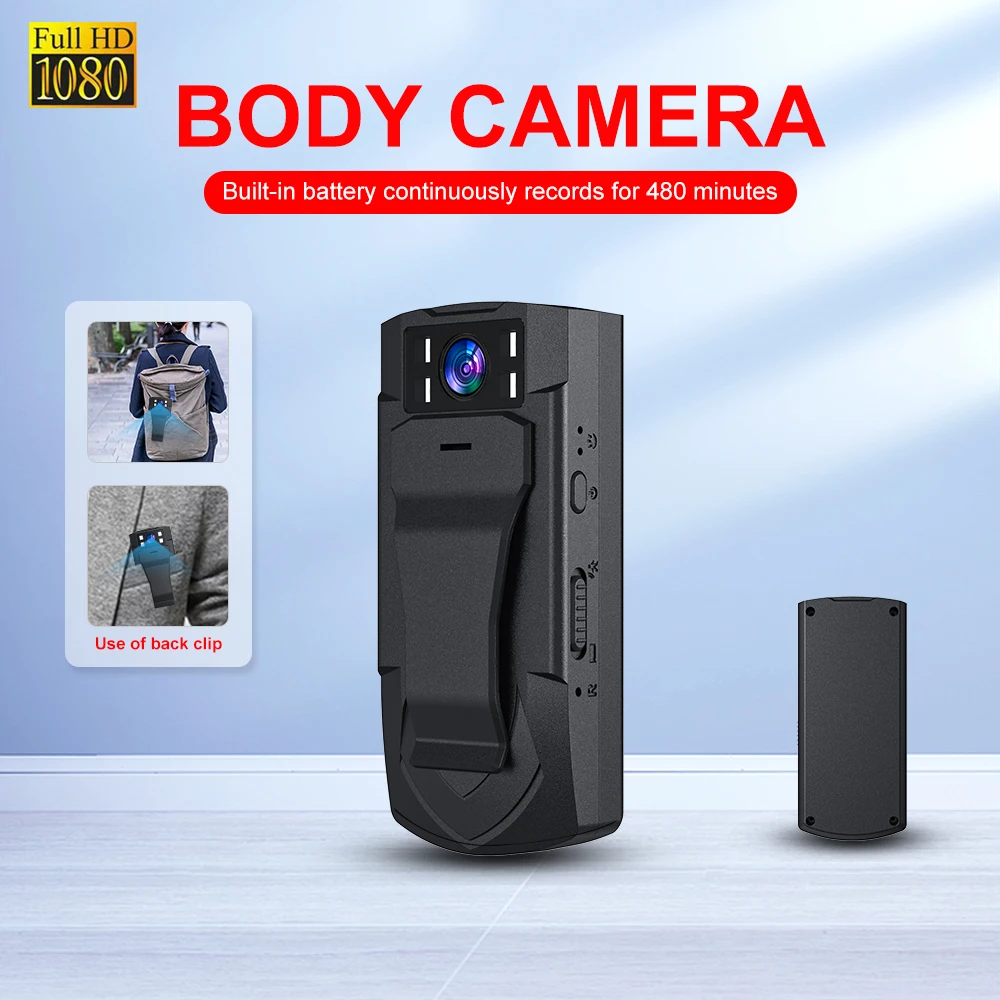 Mini Camera 1080P Back Clip Design Micro Camcorder HD Night Vision Aerial Sports Smart DV Voice Camcorders Motion Detection