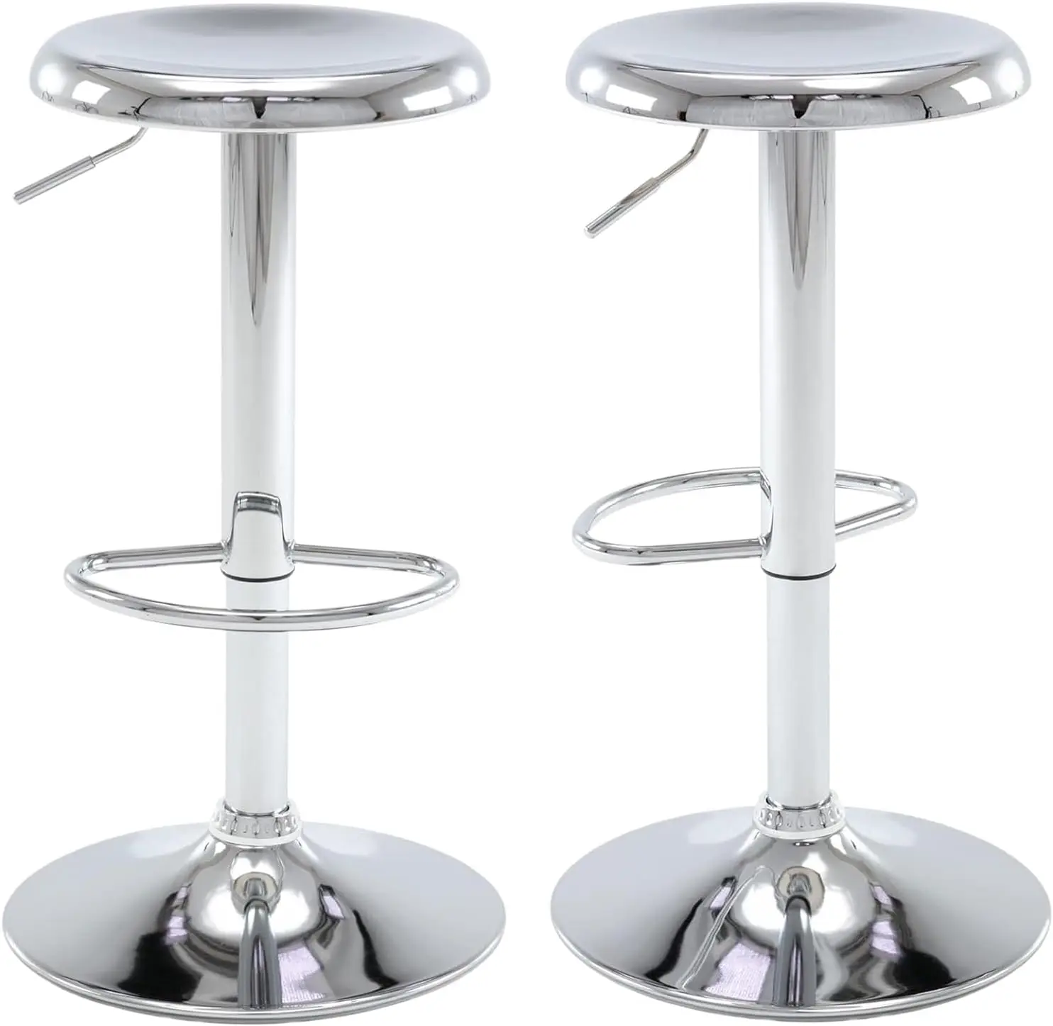 

Bar Stools - 2 Pack, Adjustable Swivel Height Counter Bar Stool, Modern Metal Barstools, Backless Barstool for Bar, Kitchen I