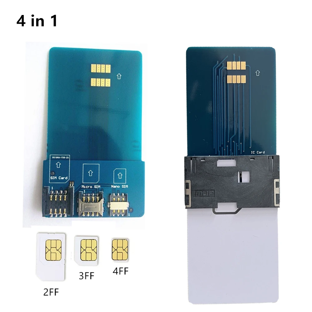 4 In1 SIM Card Converter To Smartcard IC Card Extension For Standard Micro SIM Card And Nano Sim Card Adapter Adaptor Kit