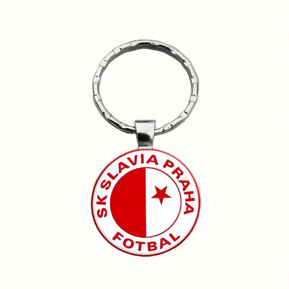 LLavero de coche DIY, llavero duradero, accesorios para automóviles, recuerdo para Slavia Praha FC, regalo con forma inspirada en el fútbol para hombres y mujeres
