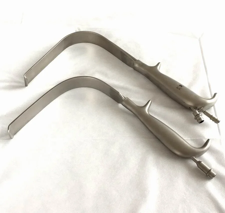 Surgical Breast Hook Retractor With Fiber Optic Light
