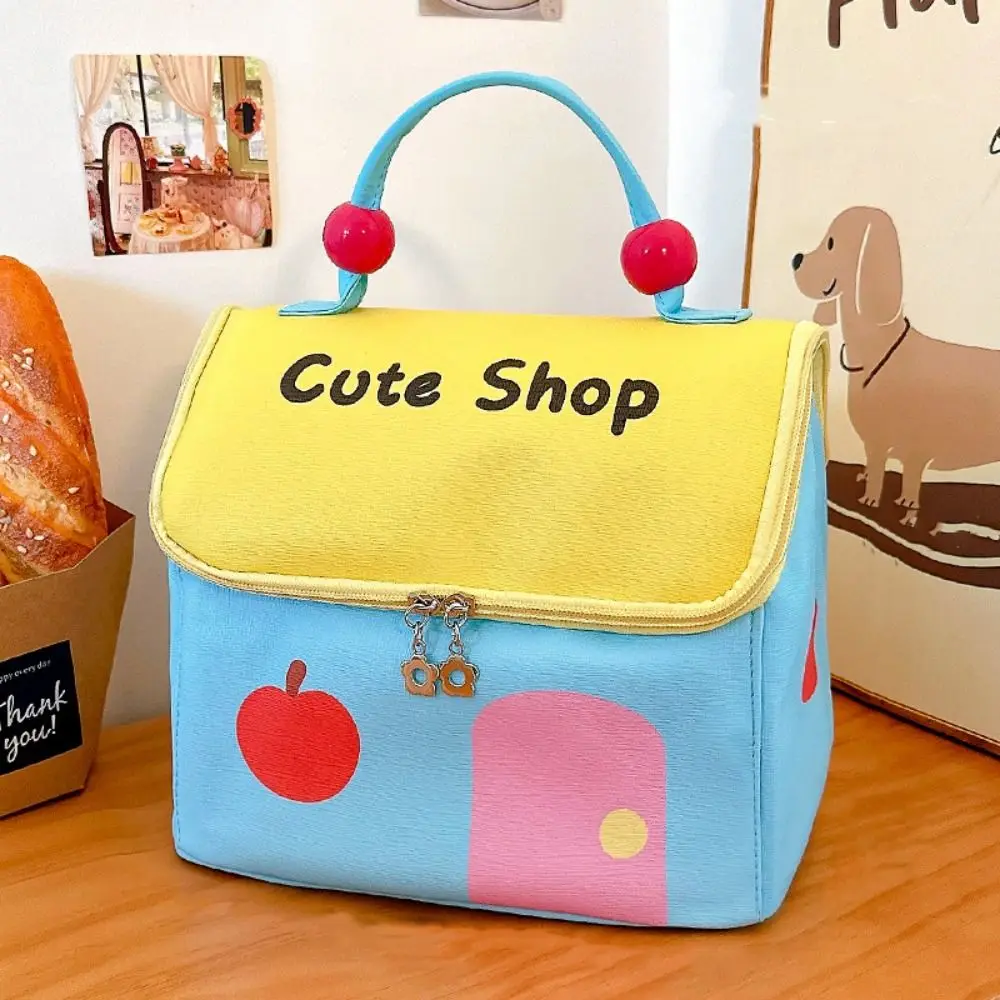 

Waterproof Small House Insulation Bag Large Capacity Zipper Hand-held Lunch Bag Cartoon Oxford Portable Lunch Box