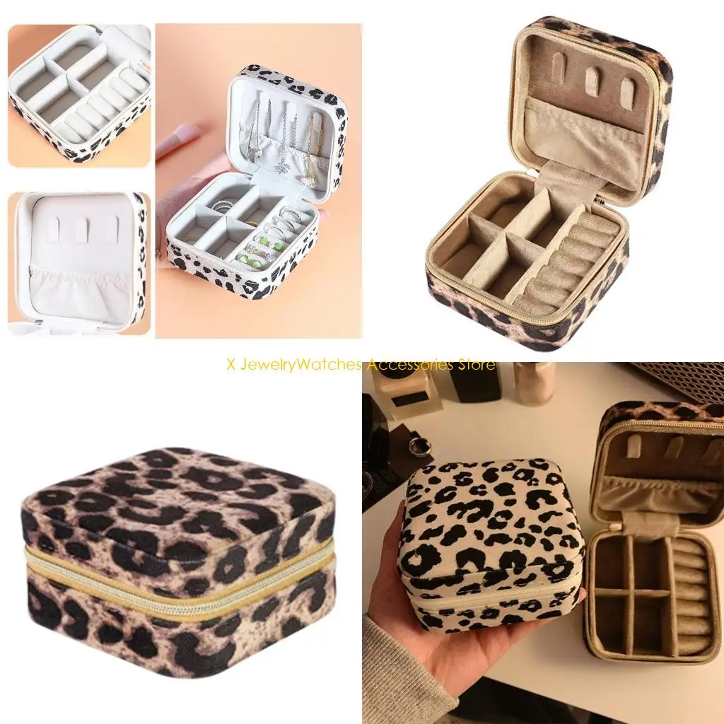 

31KD Soft PU Leopard Jewelry for Travelers Dustproof and Water Resistant Holder