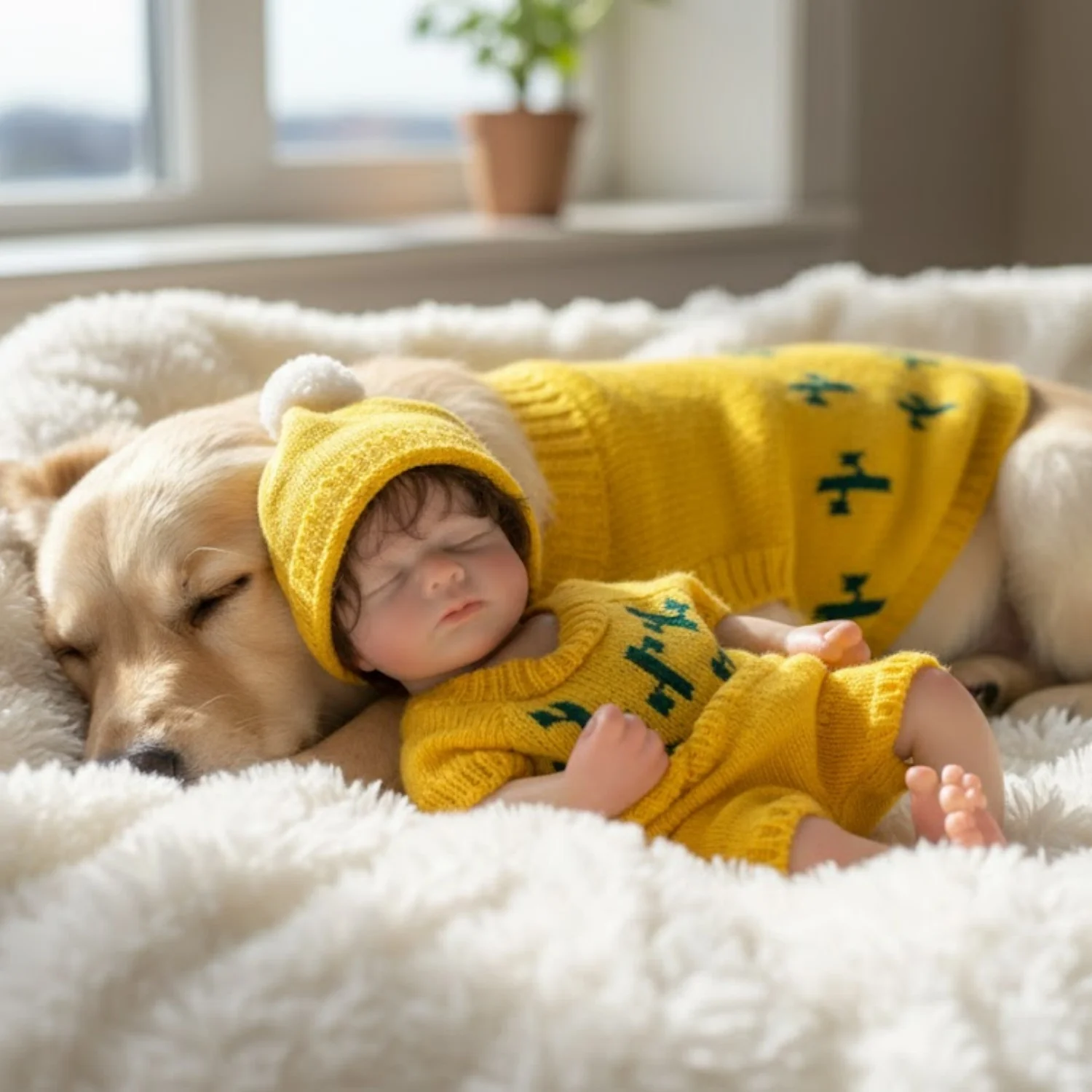 AnjoDoll 13Inch Girl Loulou Open Mouth Silicone Reborn Doll Rooted Hair, Handmade Reborn Baby Doll Reborn Corpo De Silicone