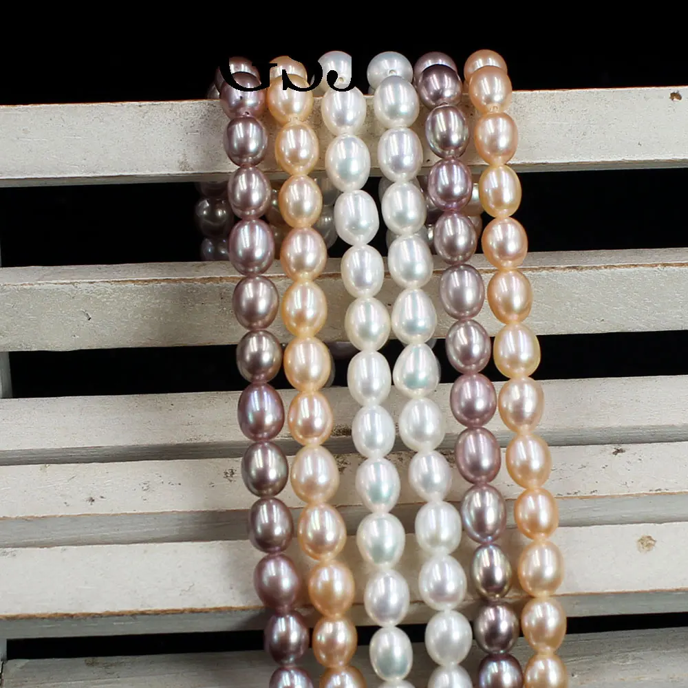 

4-5mm 4A Olivary White Pink Purple Rice Spacer Beads Jewelry Making DIY Necklace Bracelet Accessories Natural Freshwater Pearls