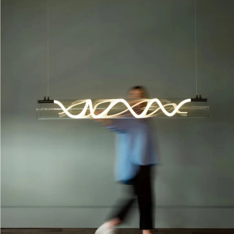Minimalist Nordic Long Tube Pendant Lights Strip LED Hanging Lamps for Restaurant Office Villa Living Room Lighting Home Decor