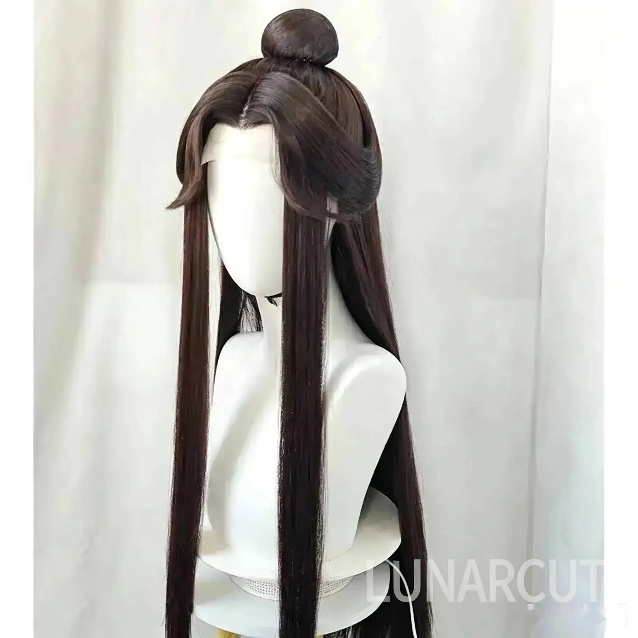Styled Xie Lian Tai Zi Yue Shen Customized Cosplay Brown Wig Tian Guan Ci Fu Heaven Official’s Blessing Huacheng Cos TGCF Wig - view 3