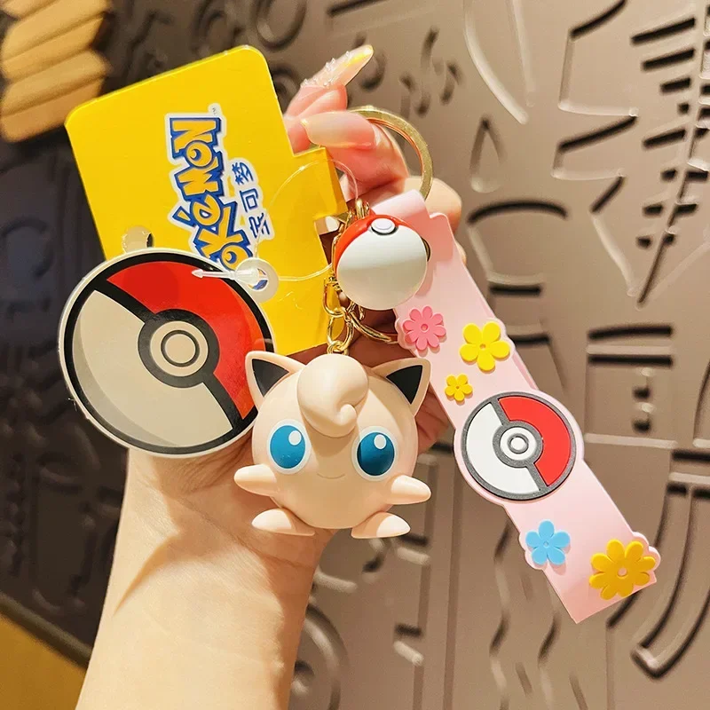 Pokemon Figure Anime Jigglypuff Gengar Pikachu PlusleGeng Keychain Car Key Bag Backpack Decorations Pendant Decoration Gift - view 3
