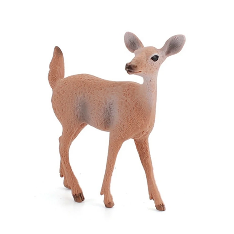 Model Christmas Deer Elk Deer Reindeer Family for Doll Collectible Figurine Action Figures Home Decor