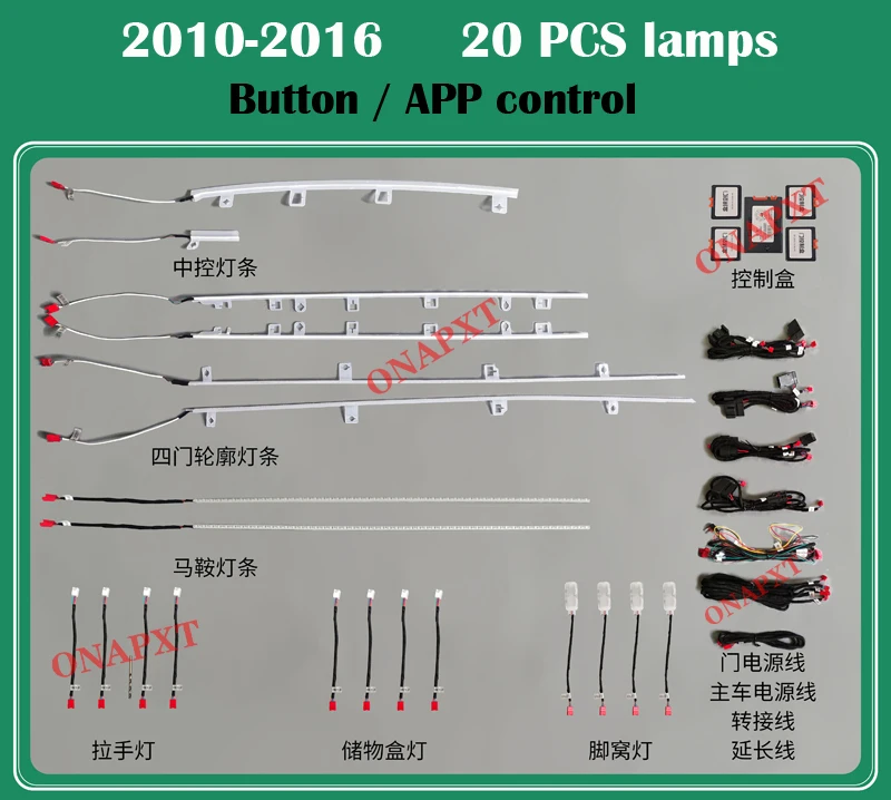 

For Porsche Panamera 2010-2021 Button APP Control Decorative Ambient Light LED Dashboard Atmosphere Lamp illuminated Strip