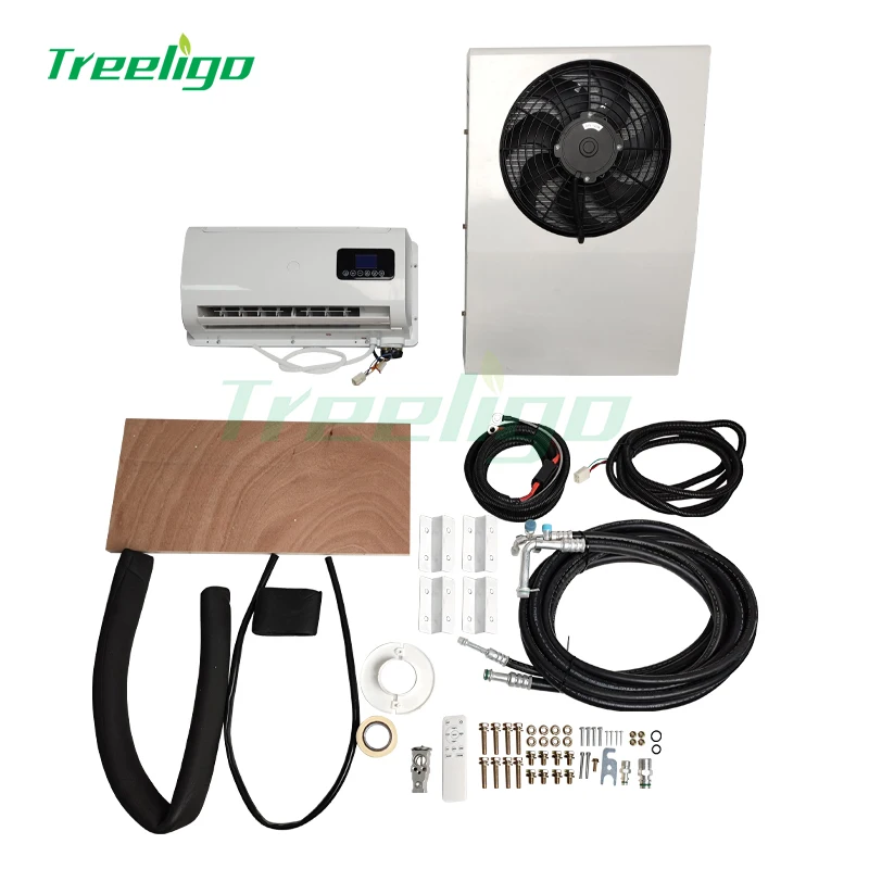 Treeligo New Parking Electric RV Rooftop Refrigeration Air Conditioner 12V Truck Camper Van Caravan Parking Air Conditioning 24V