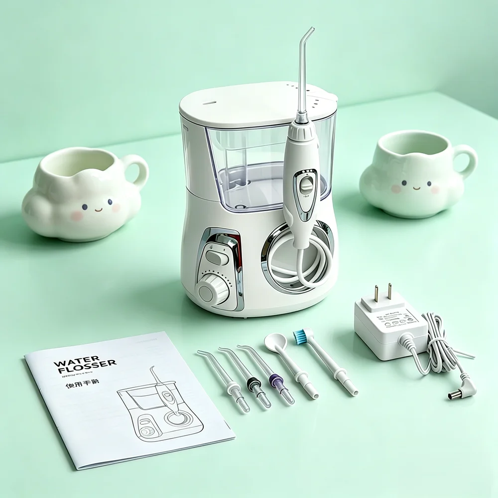 

Professional Countertop Dental Water Flosser Electric Oral Irrigator 5 Tips 10 Modes 800ML Tank Reduce Plaque & Bad Breath