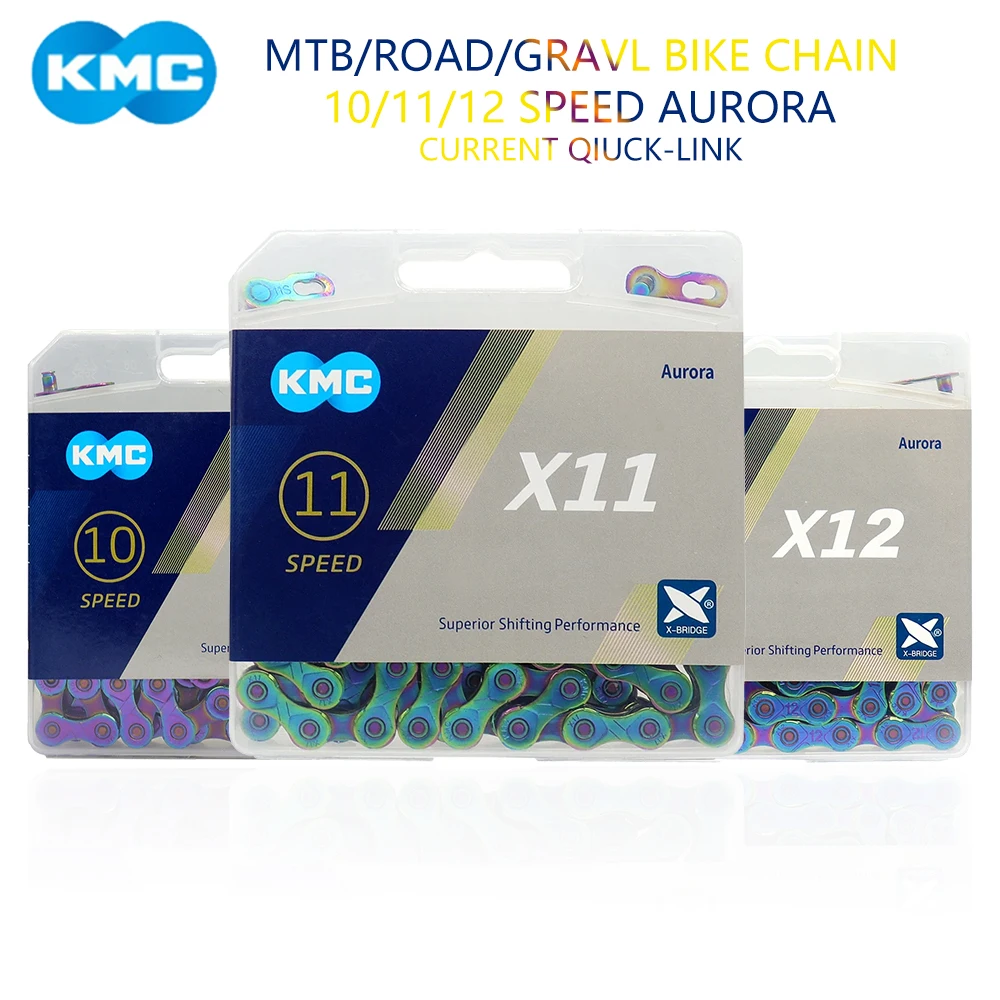 Велосипедная цепь KMC X10 X11 X12 Aurora Color 10S 11S 12S