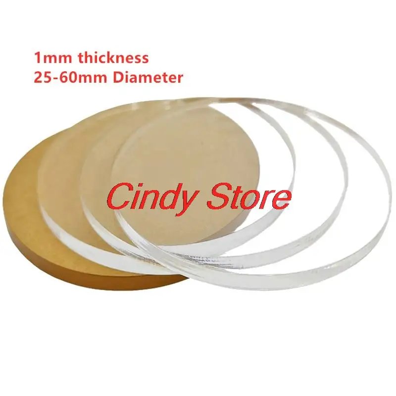 30mm 40mm 45mm 50mm 60mm Blank Clear Acrylic Disc Jewelry Art Acrylic Circle Round Shape 1.0mm Diameter