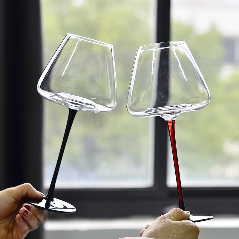 

Europe Burgundy Wine Glasses Big Belly Household Water Bottle Nordic Luxury Crystal Glass Red Stick Goblet Drinking Glasses