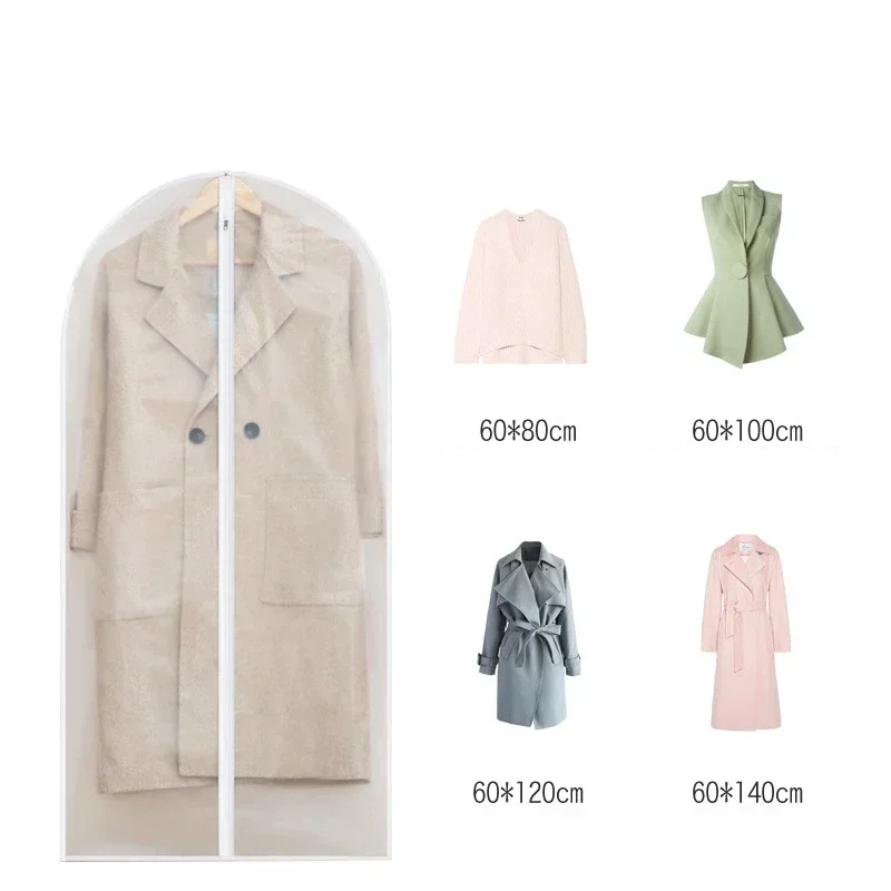 Dustproof Clothes Dust Cover Long Dress Suit Coat Dust Cover Closet Case Garment Storage Bag Clothes Wardrobes Hanging Organizer