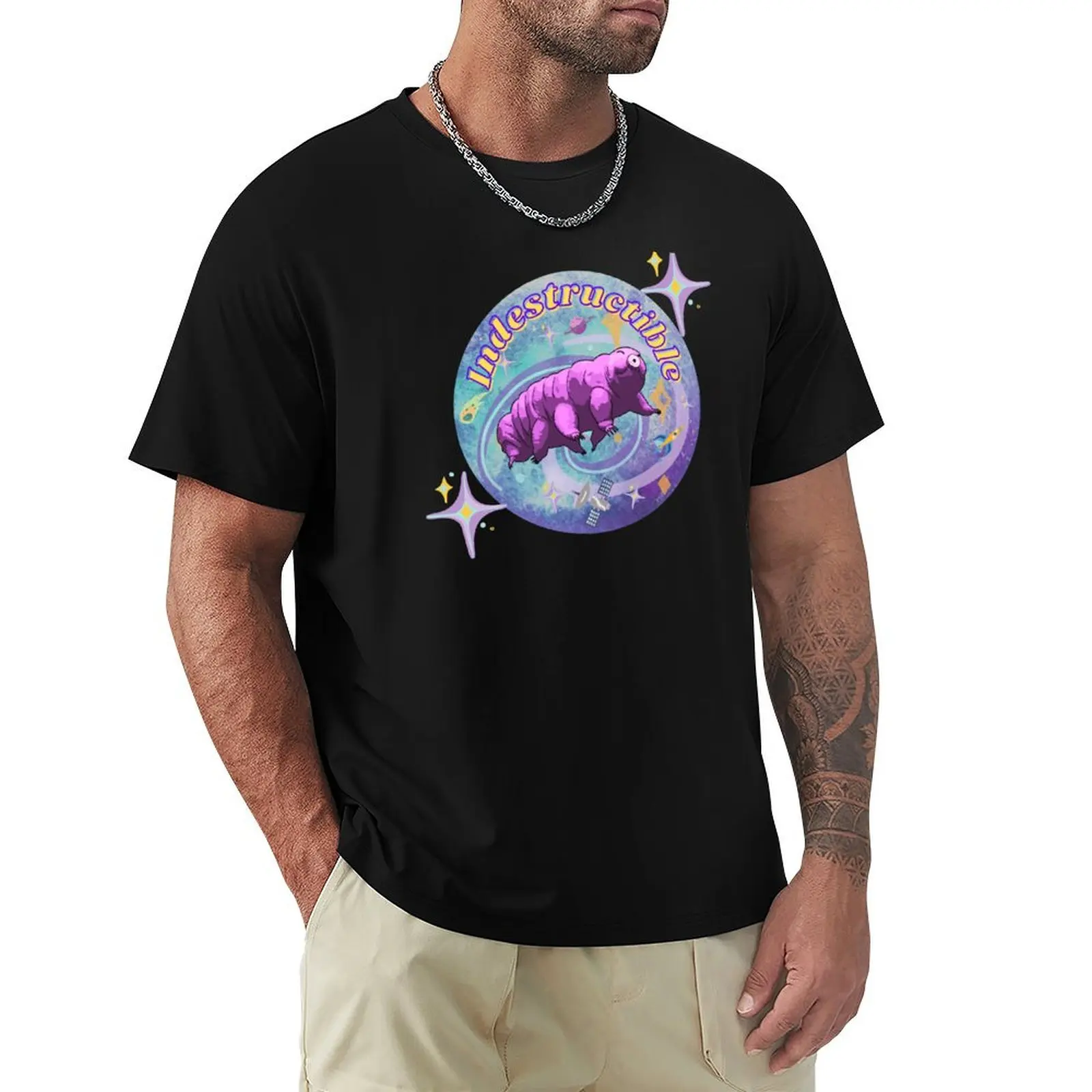 

Indestructible Tardigrade In Space With Stars T-Shirt Comfort Stretch Tee Shirt