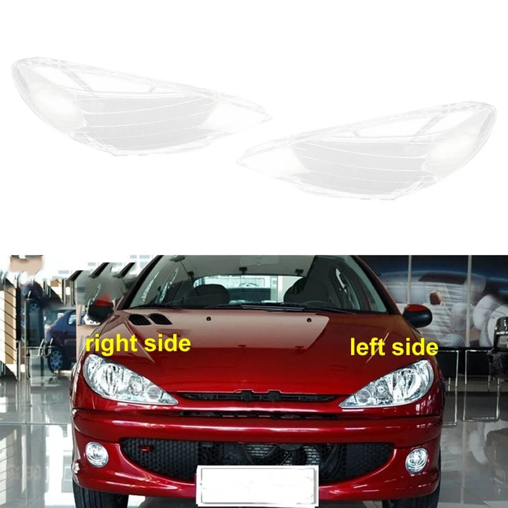 Car Left Headlight Shell Lamp Shade Transparent Lens Cover Headlight Cover for Peugeot 206 2004 2005 2006 2007 2008