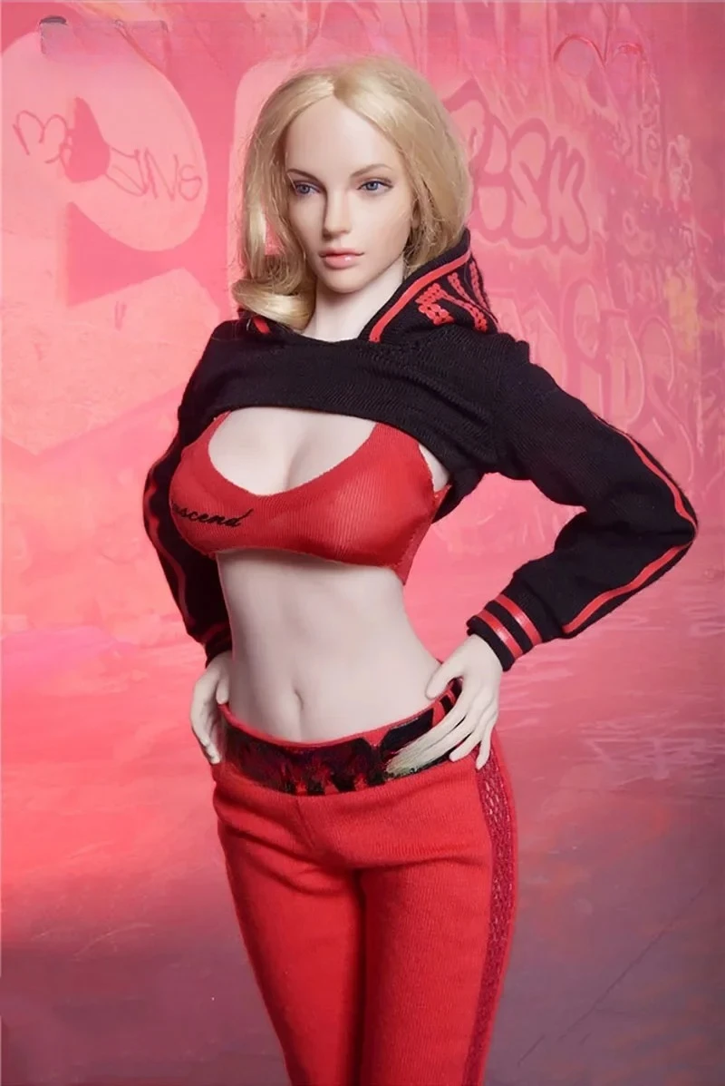 1/6 Kobieta-żołnierz Sportowa bluza z kapturem Kostium Hiphop Street Dance dla 12-calowej figurki Hot Girl PH TBL Body JIAOU Doll