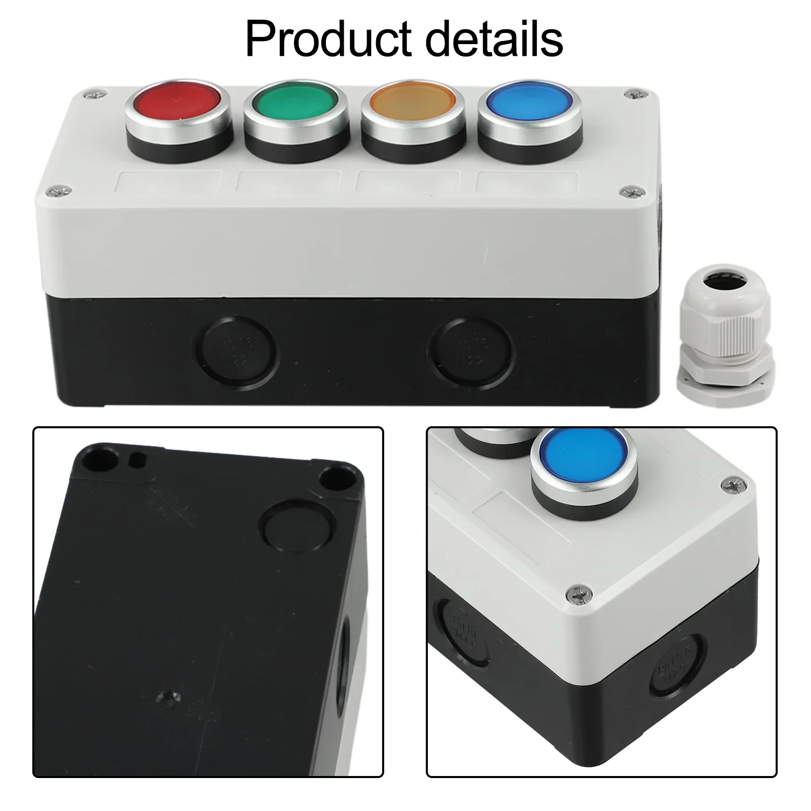 

22mm Inching Control Box Anti-drop Screws IP65 Waterproof Rated Current 10A Self-locking Self-resetting Anti-drop Switch