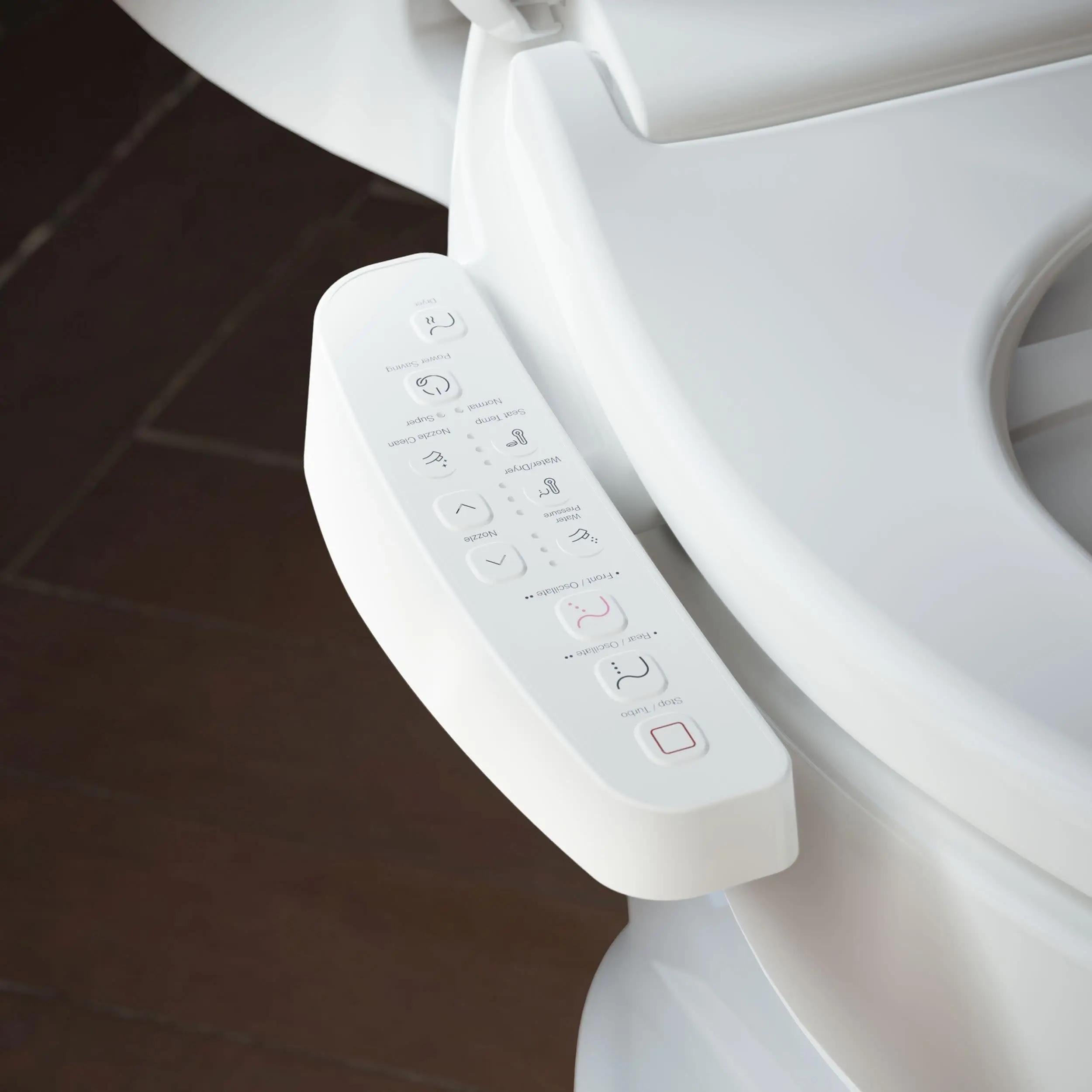 eWash E580 Elongated Bidet Toilet Seat, White, Quiet-Close Lid Prevents Slamming, Self-Cleaning Wand, Adjustable Water