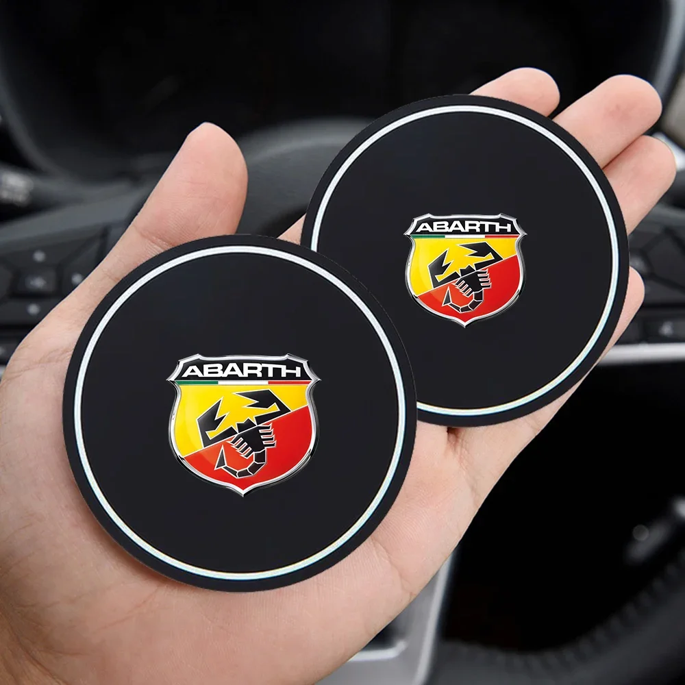 2 sztuki podstawki na kubek na wodę uchwyt na butelkę wodoodporne slipmata akcesoria samochodowe do Abarth 124 125 500 695 5CC logo TC