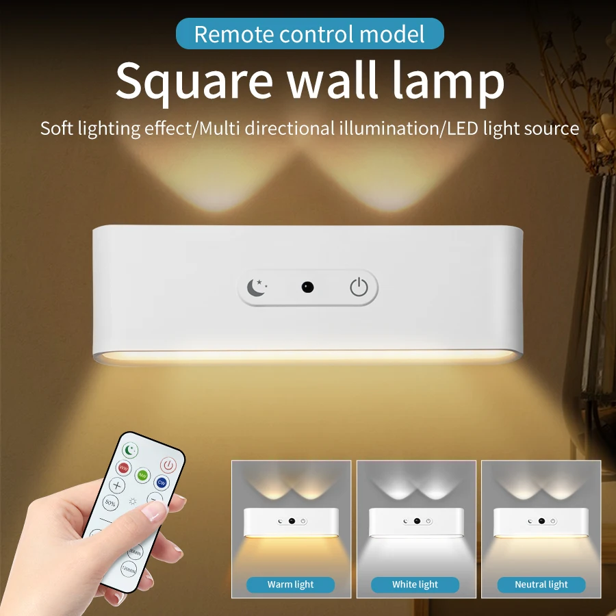 

Magnetic LED Wall Lamp with Rechargeable Battery Adjustable Spotlight for Bedroom Door Decor Parent-Child Reading Night Light
