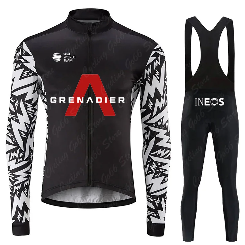 Ineos Grenadier Cycling Set Men Long Sleeve Mountain Bike Breathable Autumn Bicycle Jerseys Clothes suit Maillot Ropa Ciclismo