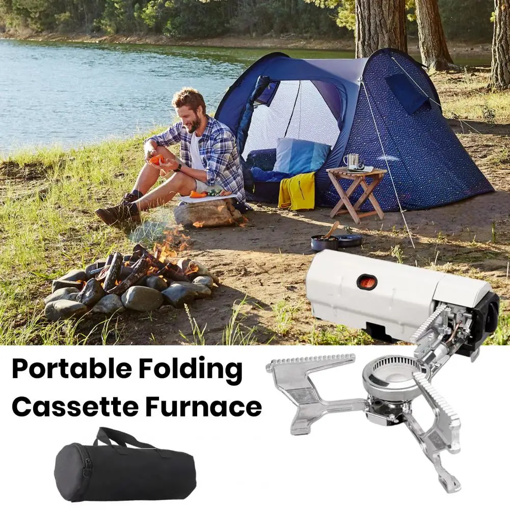 

Foldable Gas Stove Cassette Burning Stove Portable Camping Gas Stove Adjustable Flame Intensity Wind-proof Burner for Travel