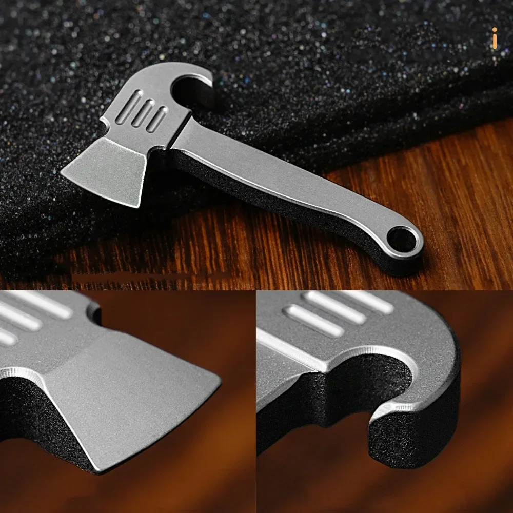 Mini titanium alloy pendant pry bar keychain pendant EDC multifunctional courier tool bottle opener