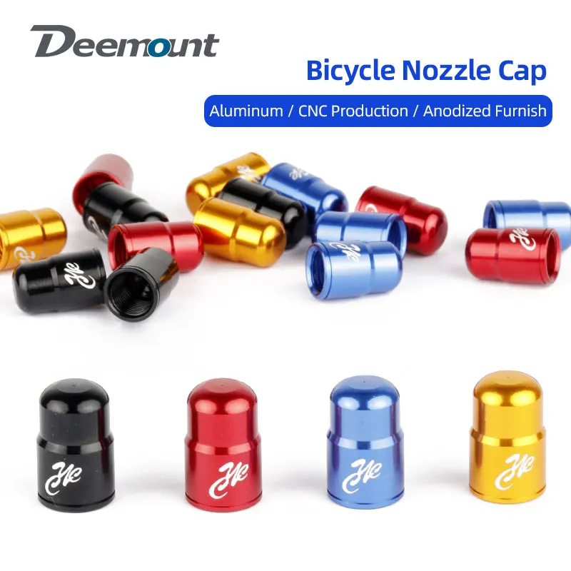 Deemount 50pcs Tubeless Tire Valve Cap for MTB Road Bike Dustproof CNC-machined Air Nozzle Cover Bicycle Parts