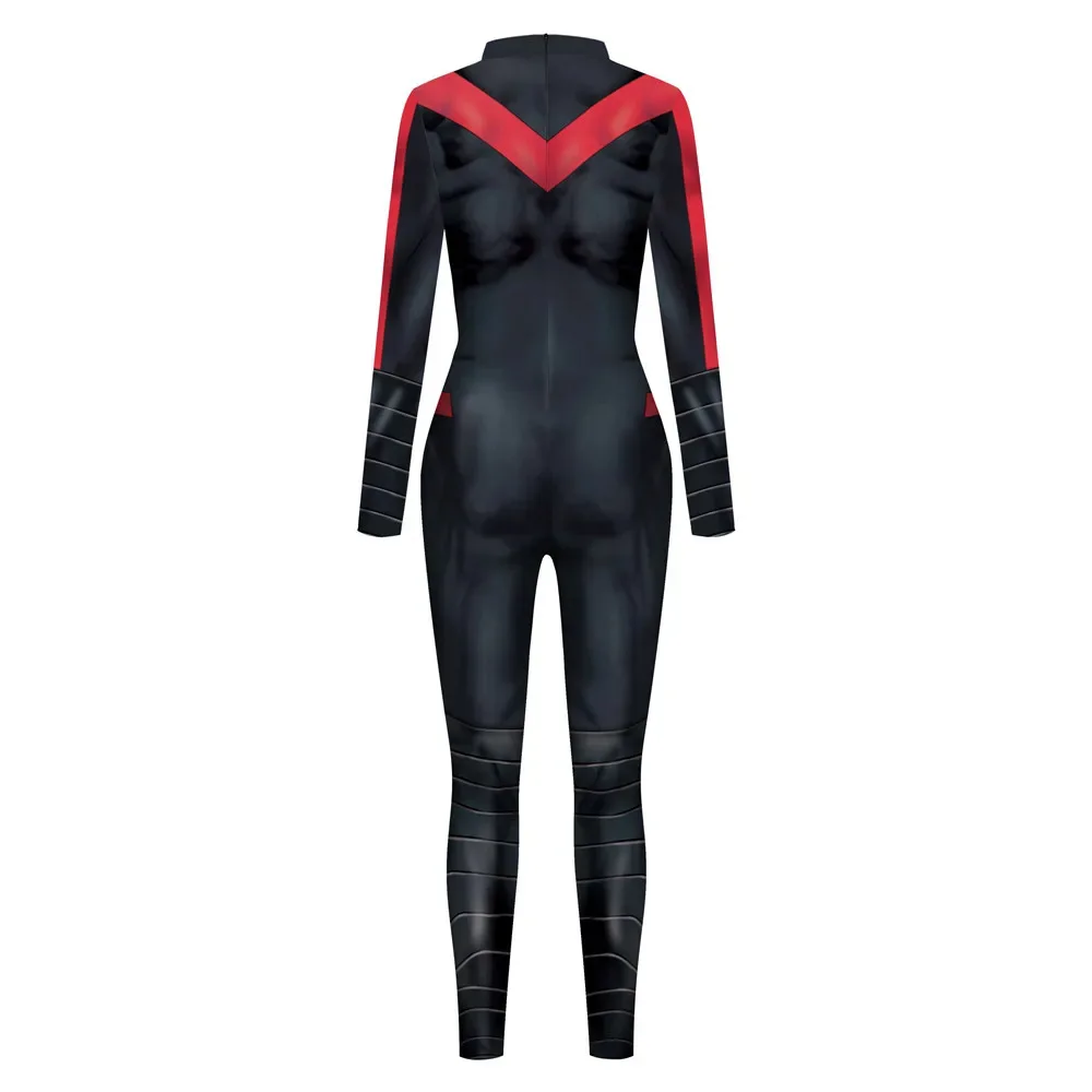 Halloween Mode Punk Roboter Bodysuit Damen Digitaldruck Zentai Sexy Feiertagsparty Jumpsuit Rollenspiel Rave Outfit Catsuit – Detail 3