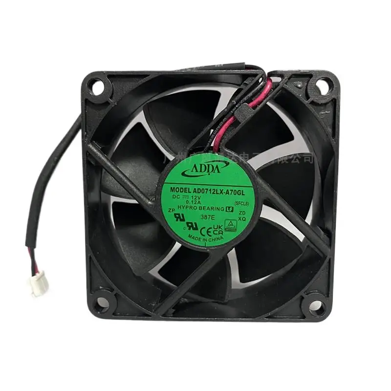 70mm Fan For ADDA AD0712LX-A70GL 70x70x25mm DC 12V 0.12A 2-Wire Long-Life Cooling Fan