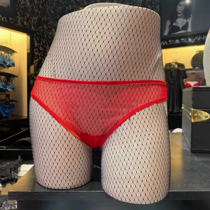 

Men's Sexy Transparent Mesh Big Bow Sissy Briefs Women See Through Tulle Panties Couple Erotic Panty Plus Size Sexy lingerie