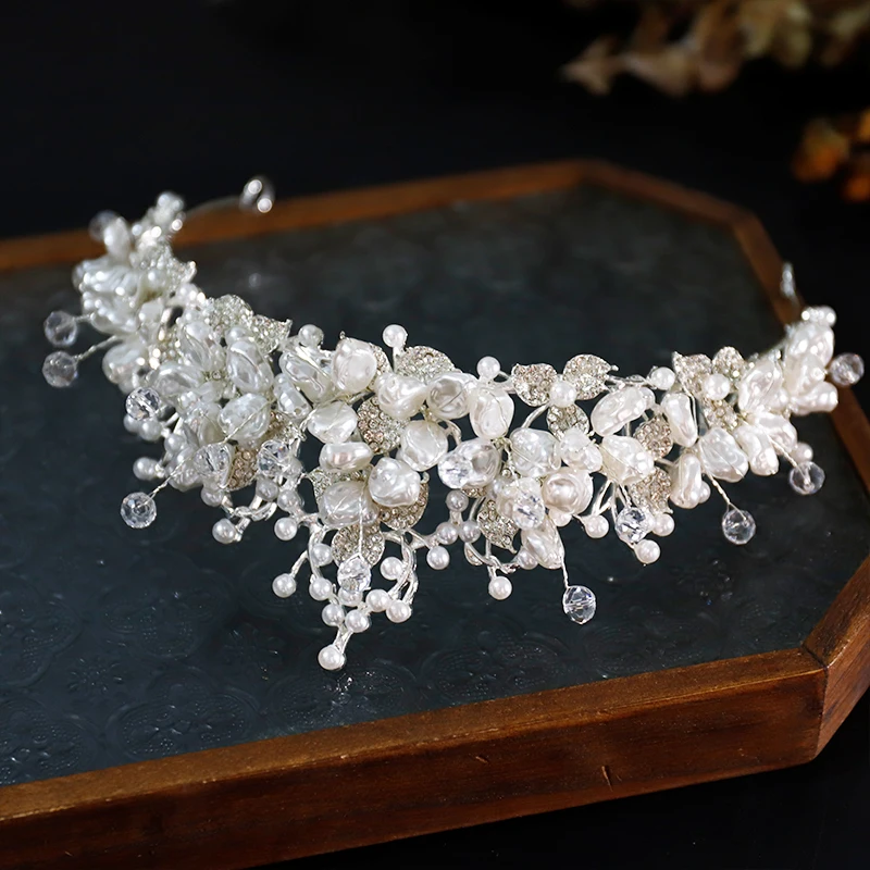 Beading Crystal Wedding Hair Accessories Bridal Crown Cake Decoration Princess Party Tiara The Queen's Crown Diadema Corona