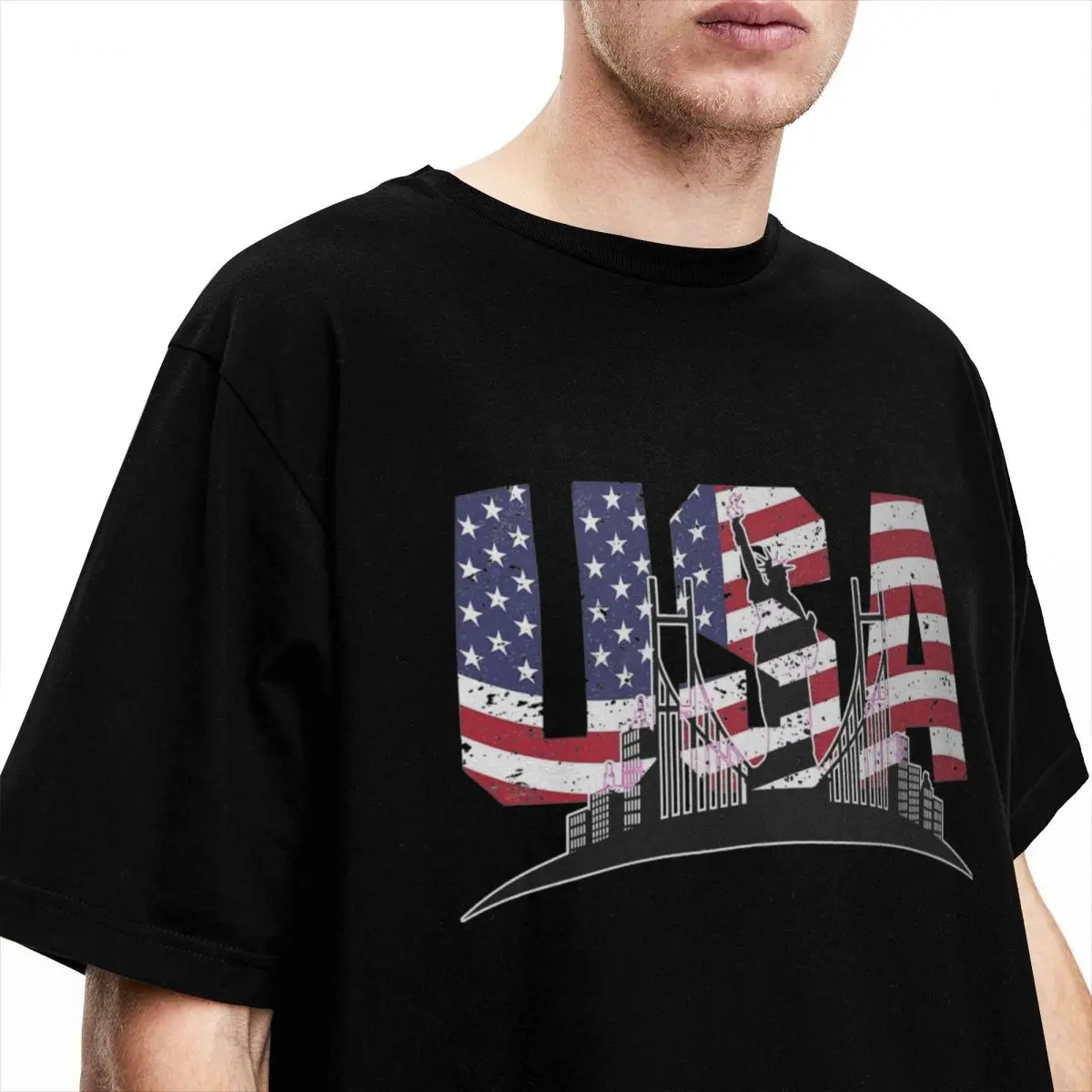 New City York USA T Shirt Summer Fashion Trendy Y2K Fun T-Shirts Pure Cotton Hipster Tee Shirt For Male Short-Sleeved Casual Tee